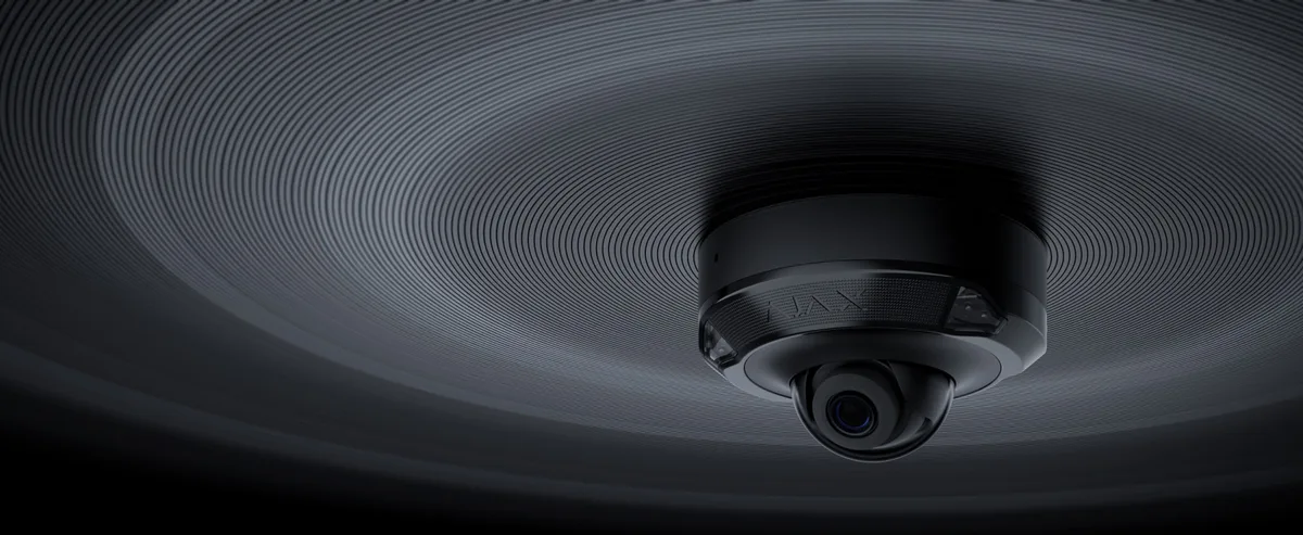 IP-Камера проводная Ajax DomeCam Mini HL black, 5 Мп, 4 мм, гибридная подсветка IR 15 м, белый LED 15 м, Poe, True WDR, IP 65, ИК 15 м, аудио, угол обзора 75° до 85°, мини купольная, черная.