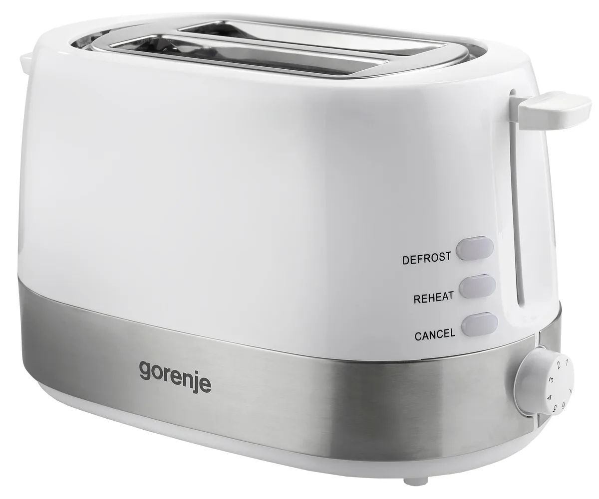 Тостер Gorenje пластик 18х30,7х16,7 см білий сріблястий