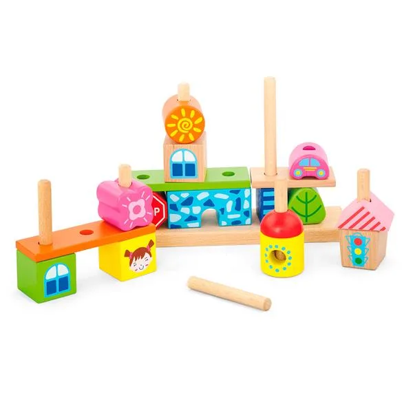 Деревянная пирамидка Viga Toys 27х26х7 см разноцветная