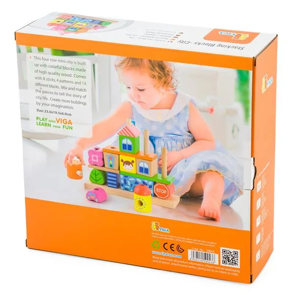Деревянная пирамидка Viga Toys 27х26х7 см разноцветная
