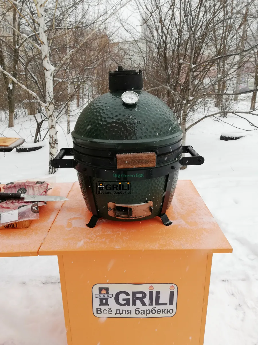 Керамічний вугільний гриль Big Green Egg MiniMax 855 см² Зелений