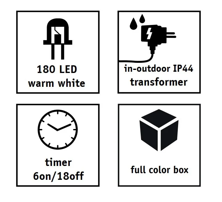 Гірлянда LED 180 ламп 16,5 м теплий білий провід Luca Lighting