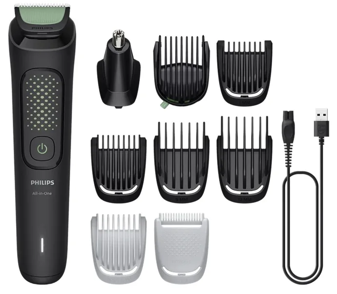 Тример універсальний Philips 9 в 1 чорний для бороди голови тіла носа 0,5-12 мм