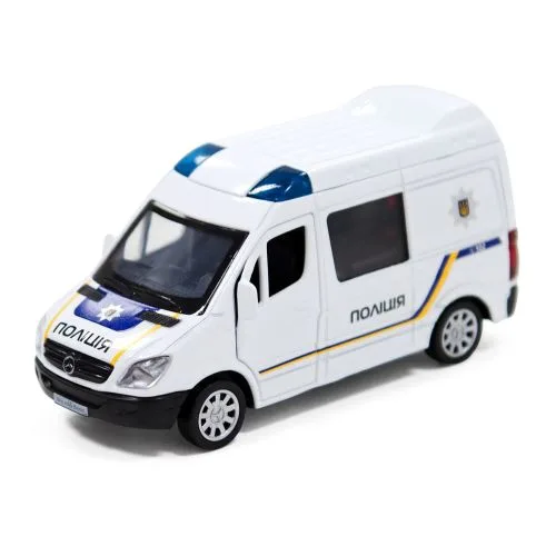 Металлическая машинка Mercedes-Benz Sprinter Полиция инерционная игрушка для детей с открывающимися дверями модель автомобиля