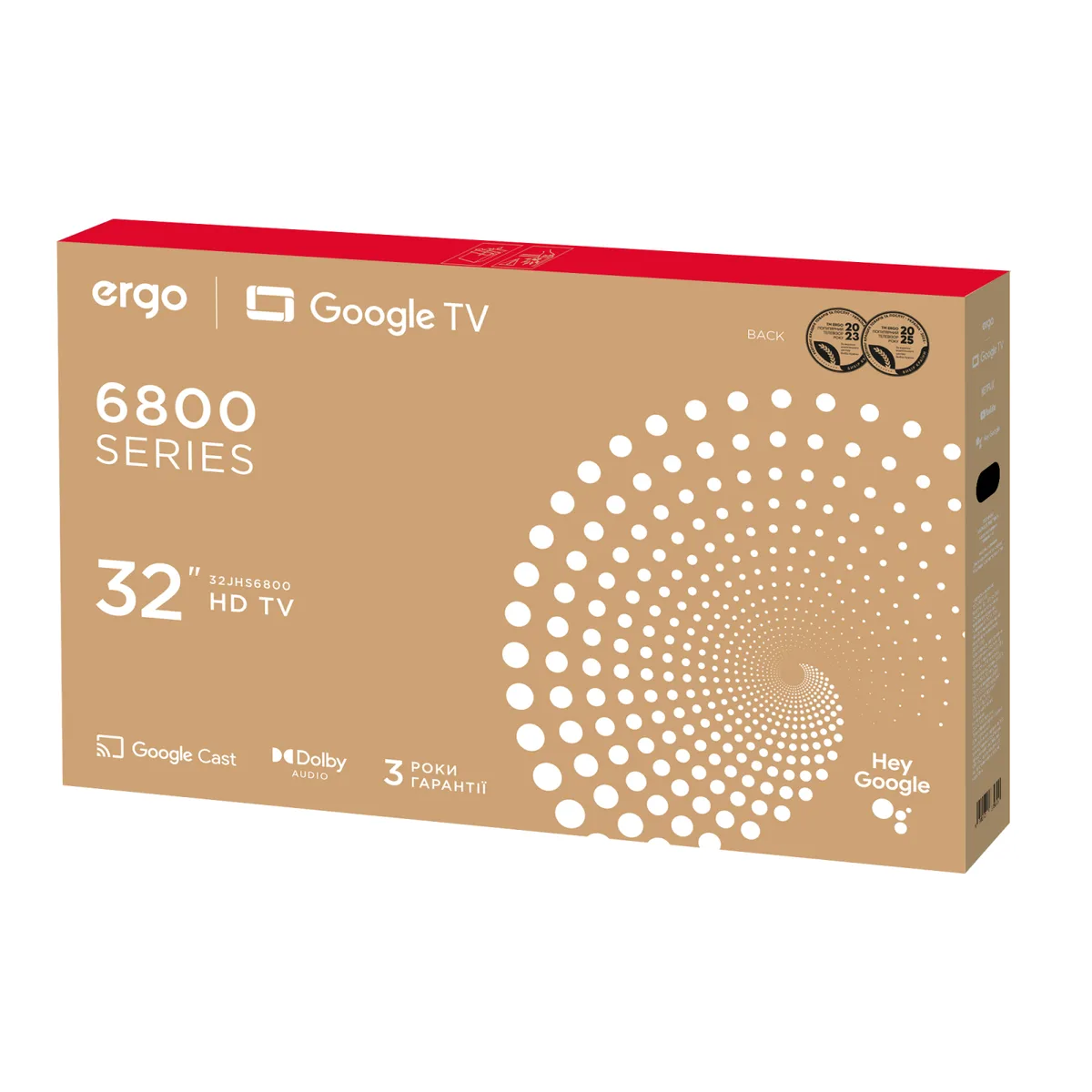 Телевізор ERGO LED 32 дюйми чорний VA 60 Гц Smart TV Google
