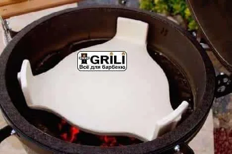Керамічний відсікач жару Big Green Egg жароміцний 30х30 см Білий