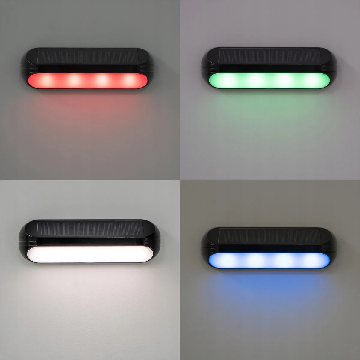Сонячний світильник LumiLED пластик чорний 15,9х5х3,5 см RGBW з датчиком сутінків