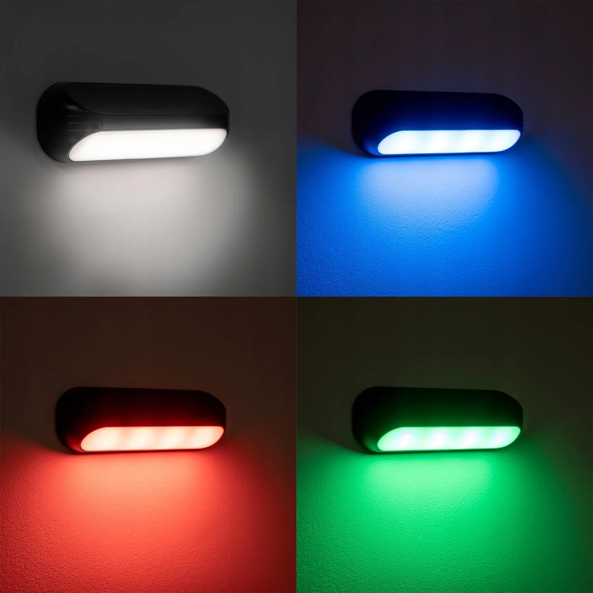Сонячний світильник LumiLED пластик чорний 15,9х5х3,5 см RGBW з датчиком сутінків