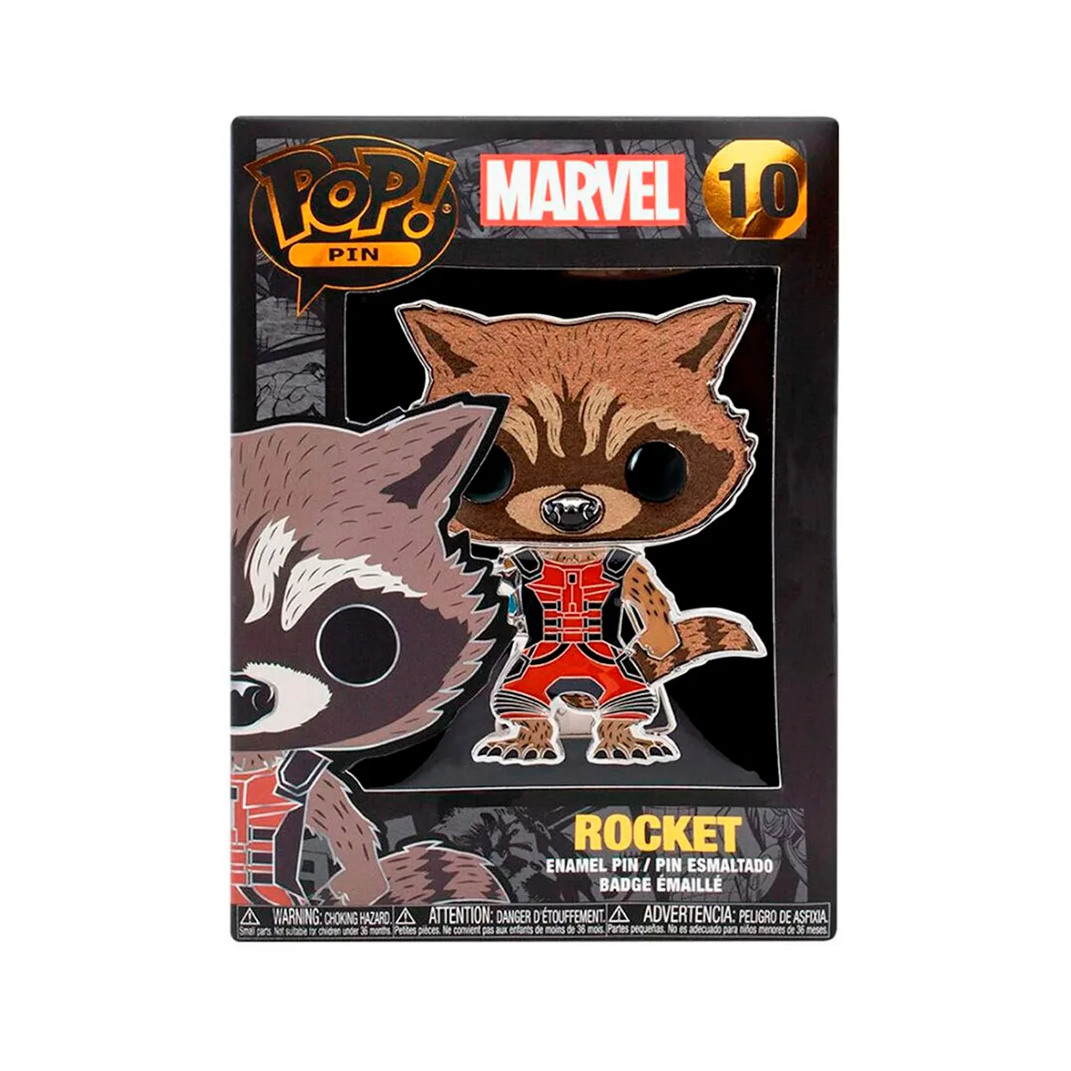 Пін Funko Marvel Єнот Ракета емальована сталь 10 см
