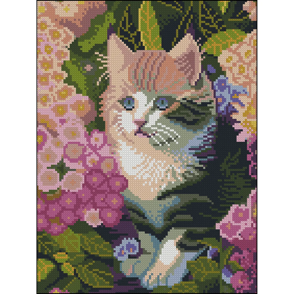 Алмазна мозаїка Муркотик 30х40 см акрилові стрази полотно з клейовим шаром
