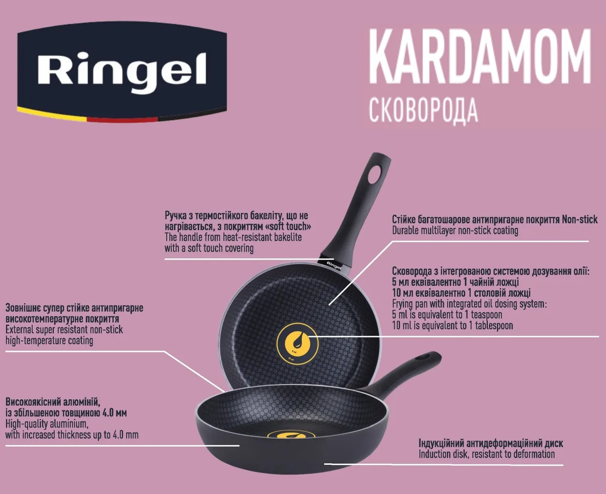 Сковорода RINGEL алюмінієва 26 см чорна