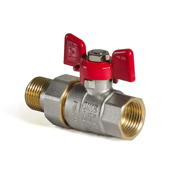 Кран шаровый KOER латунь 1/2" никелированный стальной