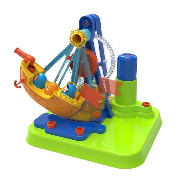 Набір для складання Edu-Toys 52 деталі різнокольоровий Піратський корабель з інструментами