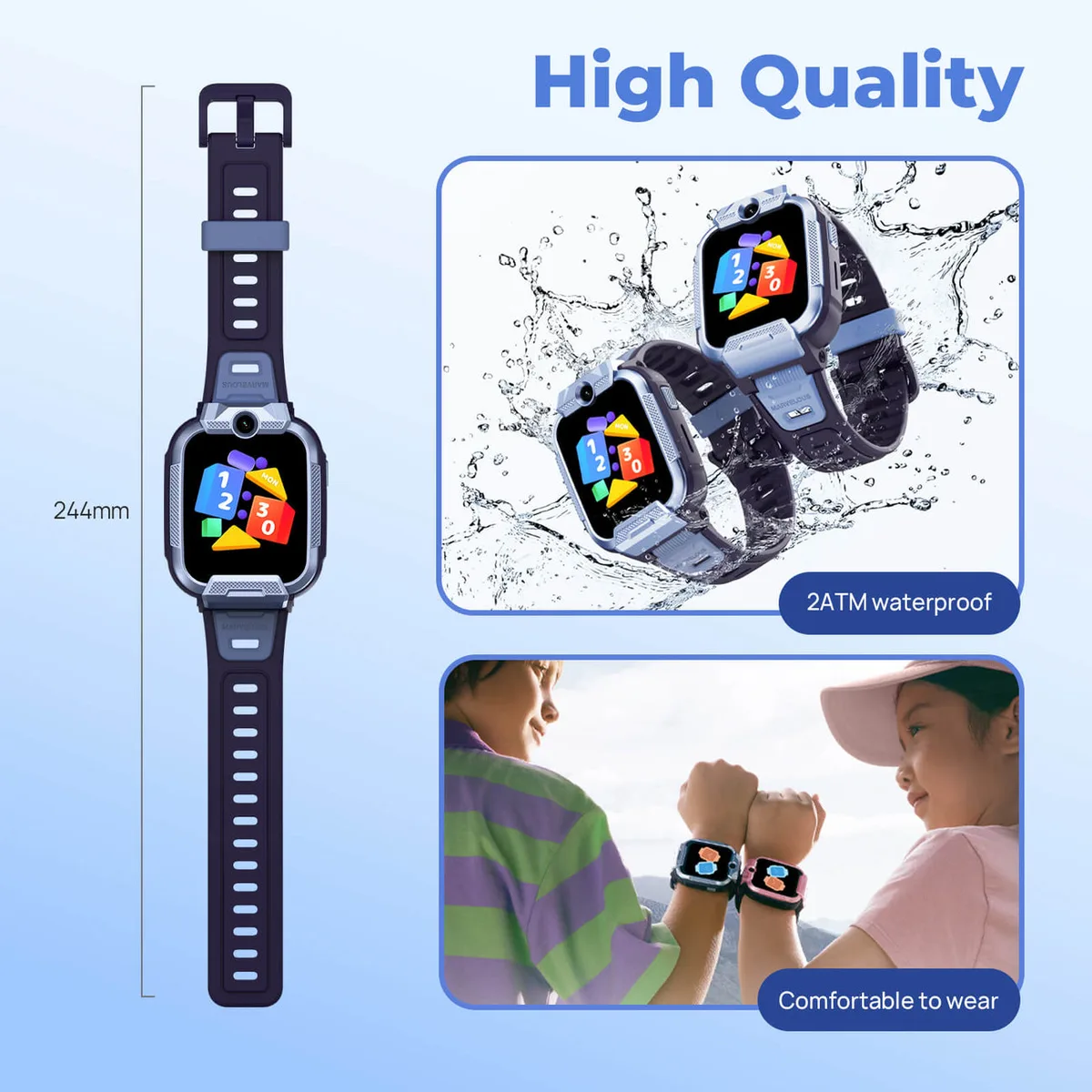 Дитячий годинник телефон Mibro PC 1.69" рожевий з GPS 2MP 900мА·год 2ATM