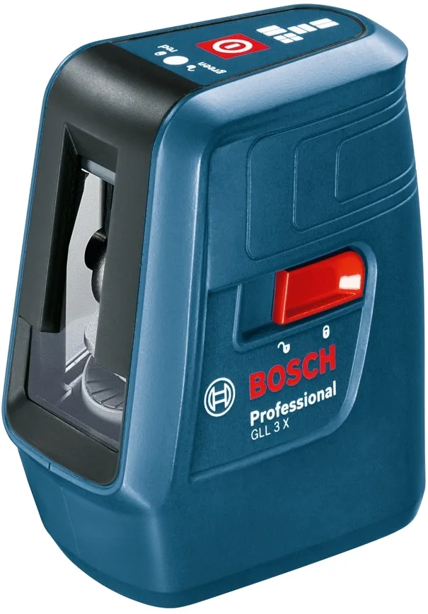 Лазерний рівень Bosch Professional GLL 3 X до 15м з точністю ±0.5мм/м, червоний промінь, вага 0.5кг.
