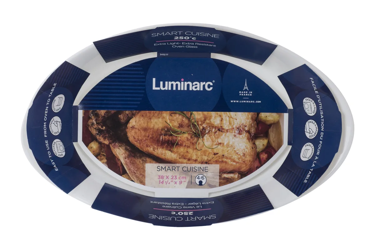 Форма для запікання Luminarc жаростійке опалове скло 38х23 см біла