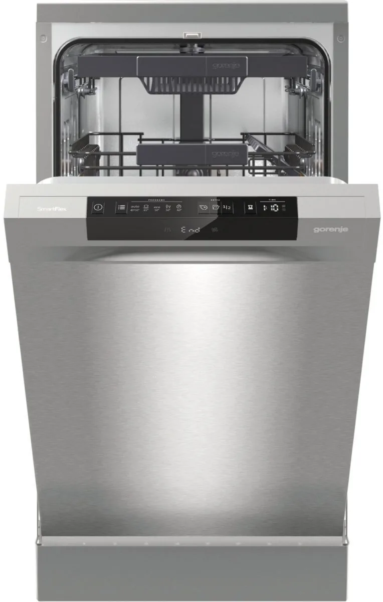 Посудомийна машина Gorenje інверторна вузька 45 см сірий 11 комплектів A+++ 3 кошики AquaStop