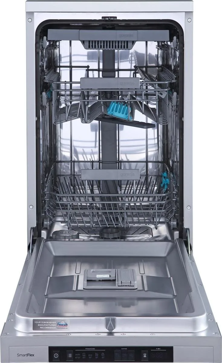 Посудомийна машина Gorenje інверторна вузька 45 см сірий 11 комплектів A+++ 3 кошики AquaStop