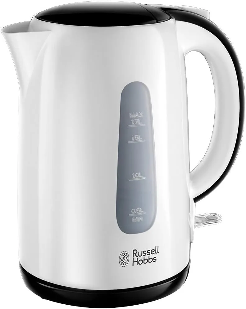 Електрочайник Russell Hobbs My Breakfast 1.7л, пластиковий, біло-чорний.