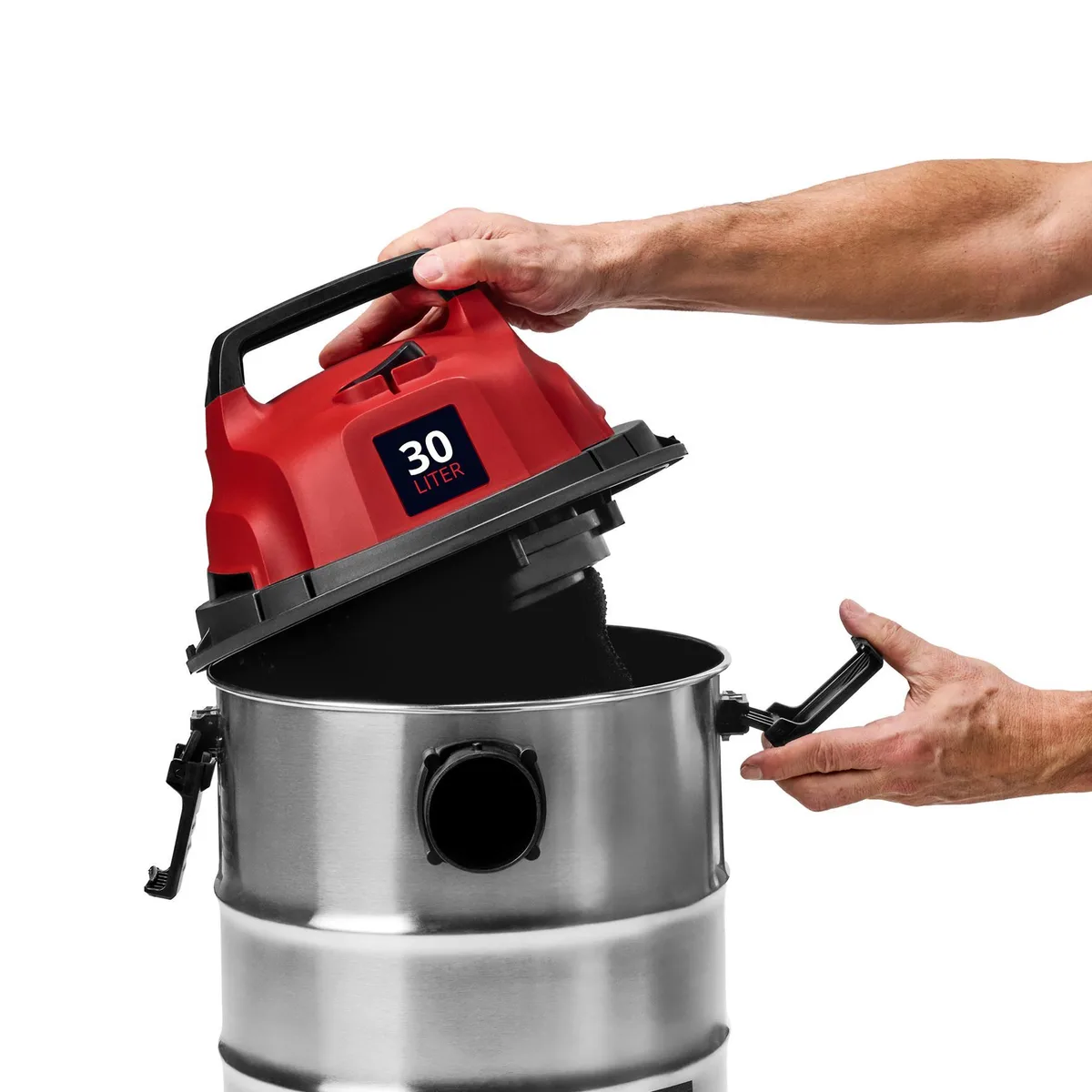 Професійний пилосос Einhell TC-VC 3055 S, потужність 950 Вт, вакуумне зусилля 190 мБар, об'єм бака 30 л, вага 4.8 кг.