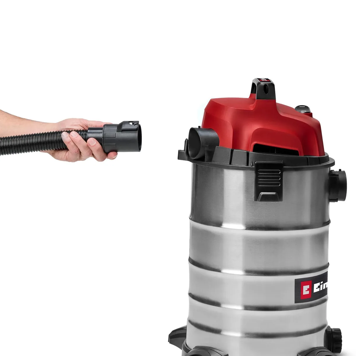 Професійний пилосос Einhell TC-VC 3055 S, потужність 950 Вт, вакуумне зусилля 190 мБар, об'єм бака 30 л, вага 4.8 кг.