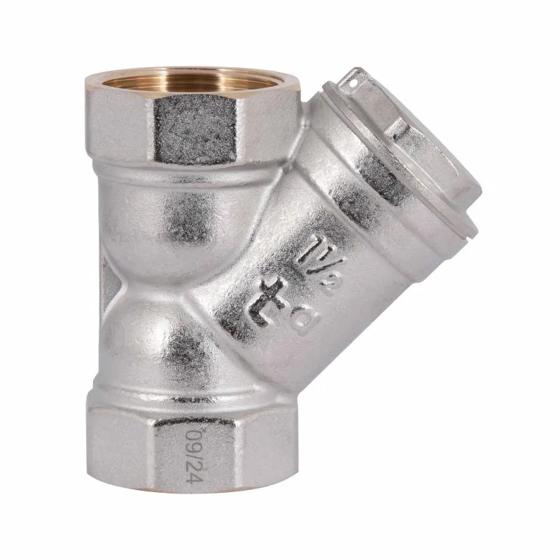 Фильтр грубой очистки 1 1/2" ВВ никель латунь нержавеющая сталь косой Thermo Alliance