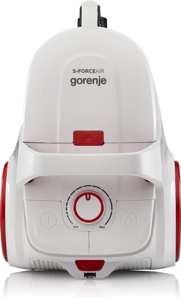Пилосос Gorenje з контейнером, 850 Вт, об'єм пилозбірника 3 л, HEPA-фільтр, телескопічна трубка, білий.