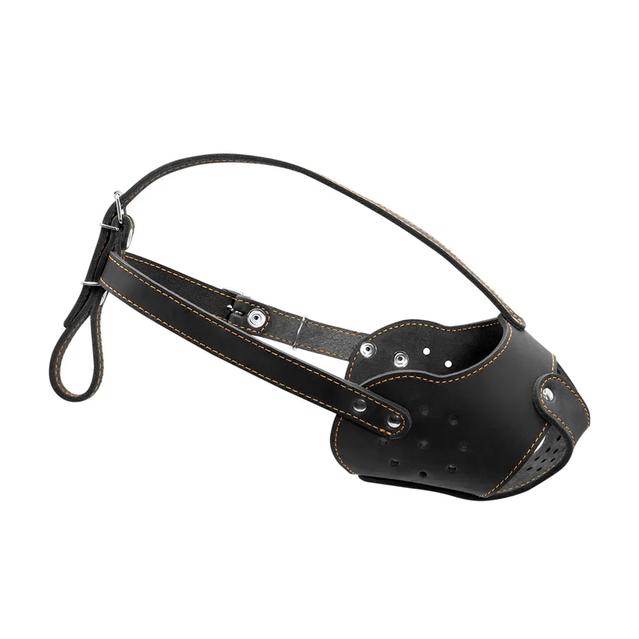 Намордник CoLLaR №2 чорний шкіряний 9х31 см металеві елементи