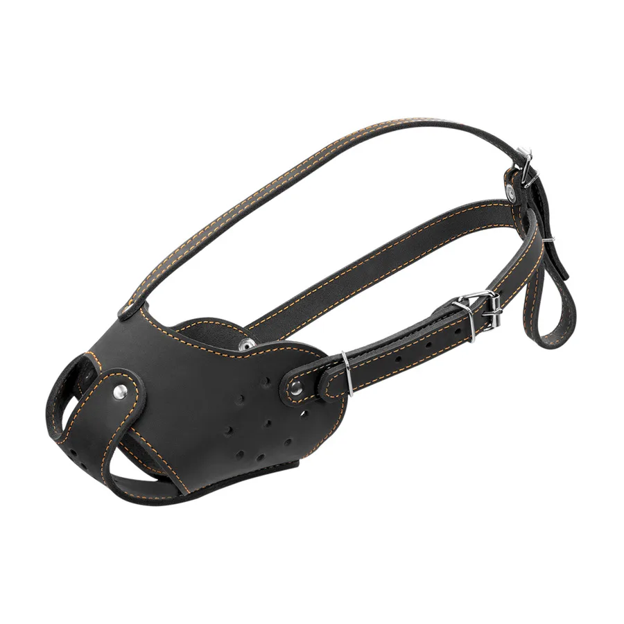 Намордник CoLLaR №2 чорний шкіряний 9х31 см металеві елементи