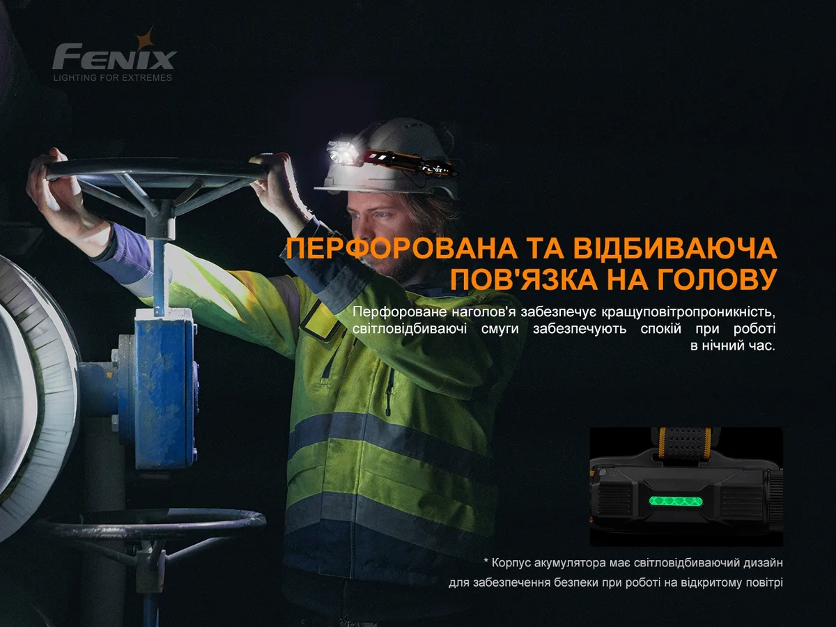 Ліхтар налобний Fenix алюмінієвий 60х47х33 мм білий червоний