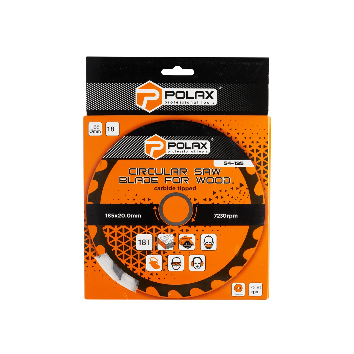 Диск пильний Polax по дереву 185x20 мм Твердосплавні напайки 18 зубців