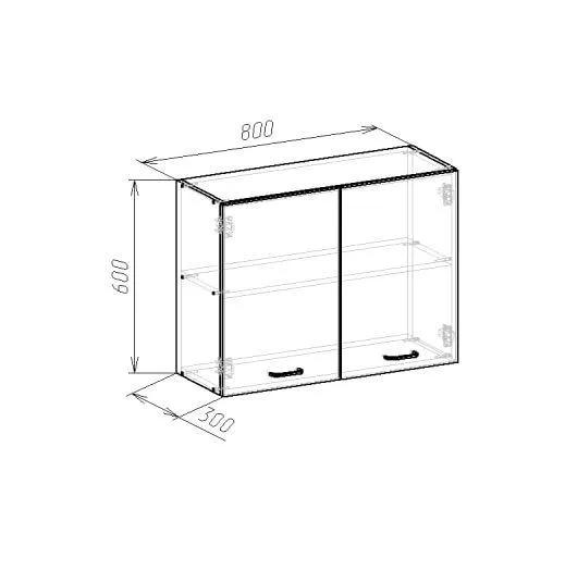 Шафа верхня МК Compact ЛДСП 600х800х300мм Біла модульна шафа для кухні та зберігання речей