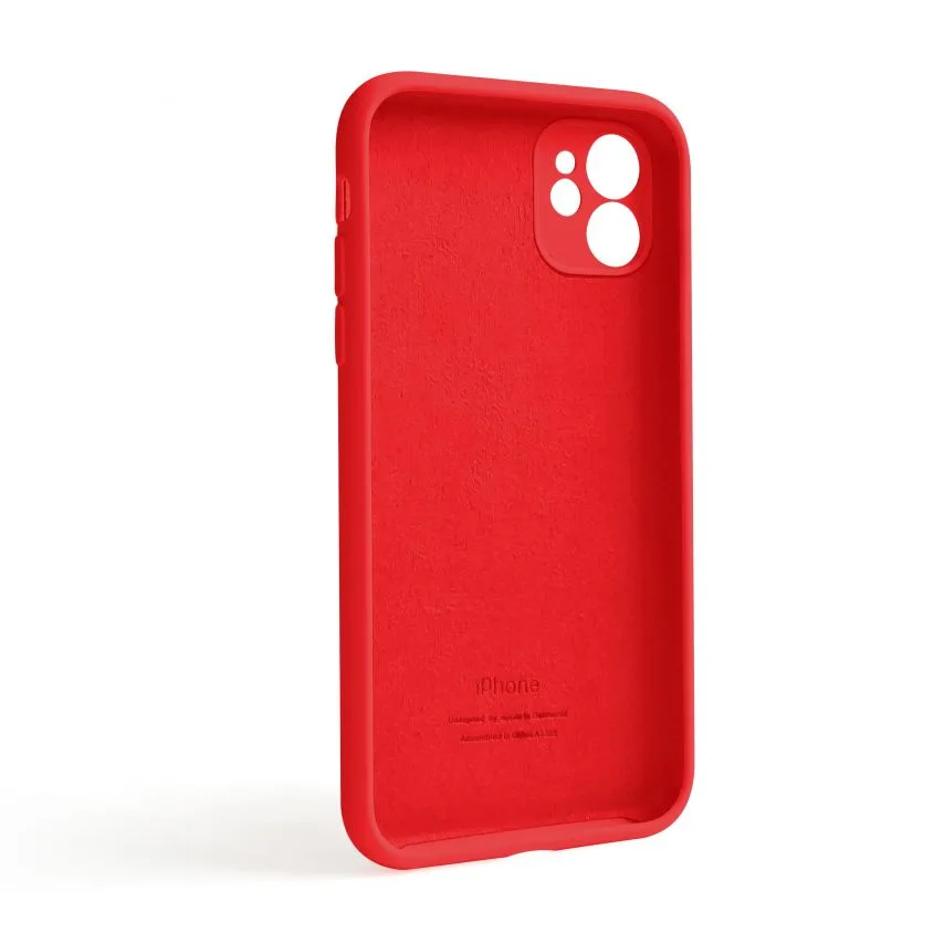 Чохол силіконовий для Apple iPhone 11  червоний закрита камера