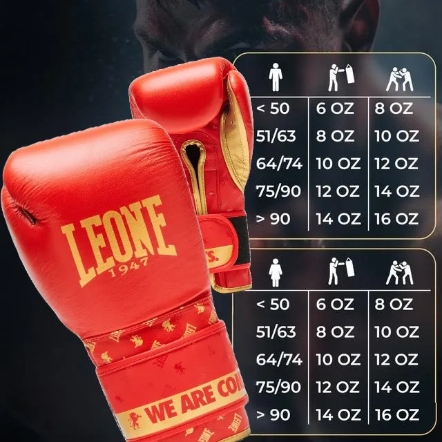 Боксерські рукавиці Leone натуральна шкіра 10 унцій червоні з бинтами 4 м