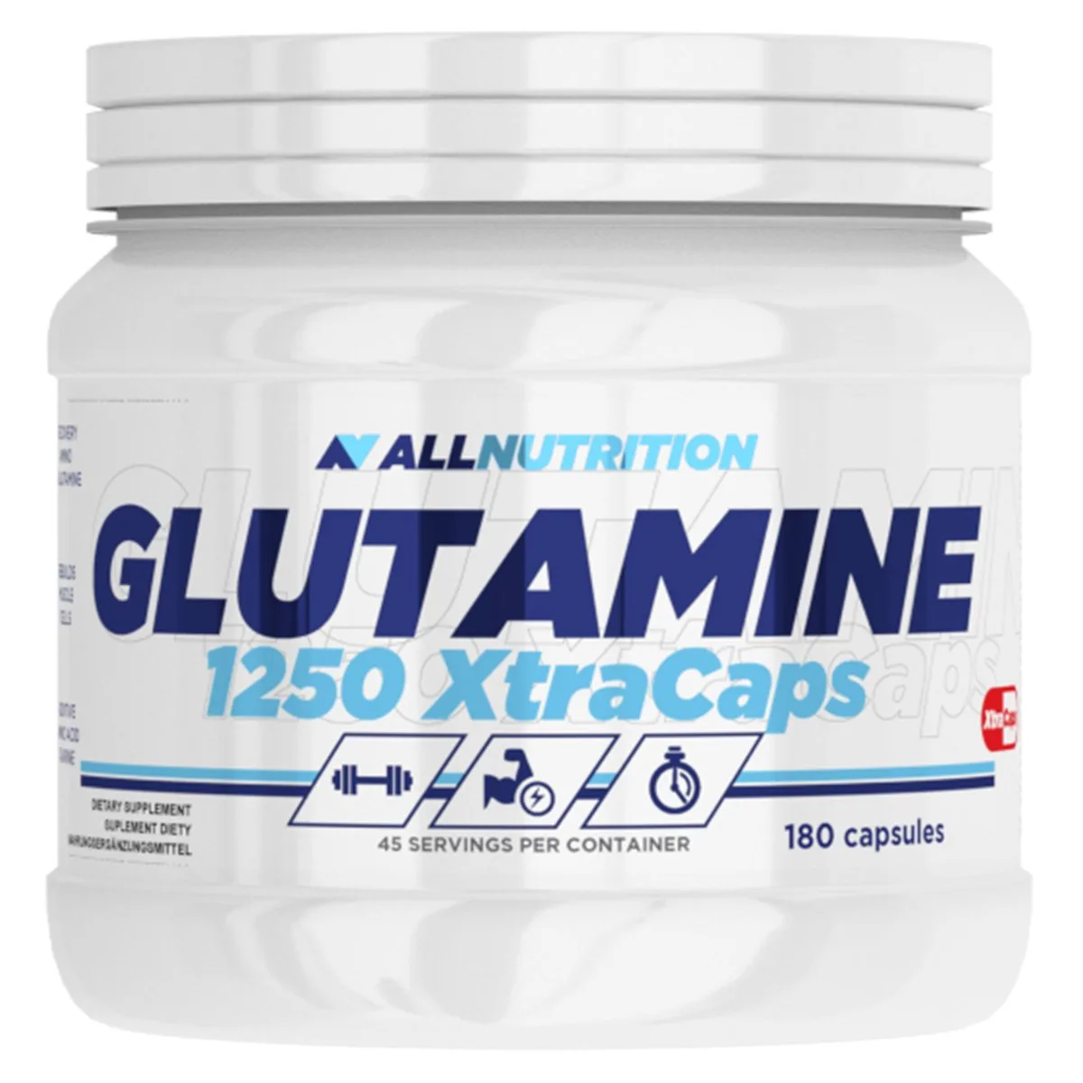 Глютамін AllNutrition 1250 мг 180 капсул з таурином та вітаміном С