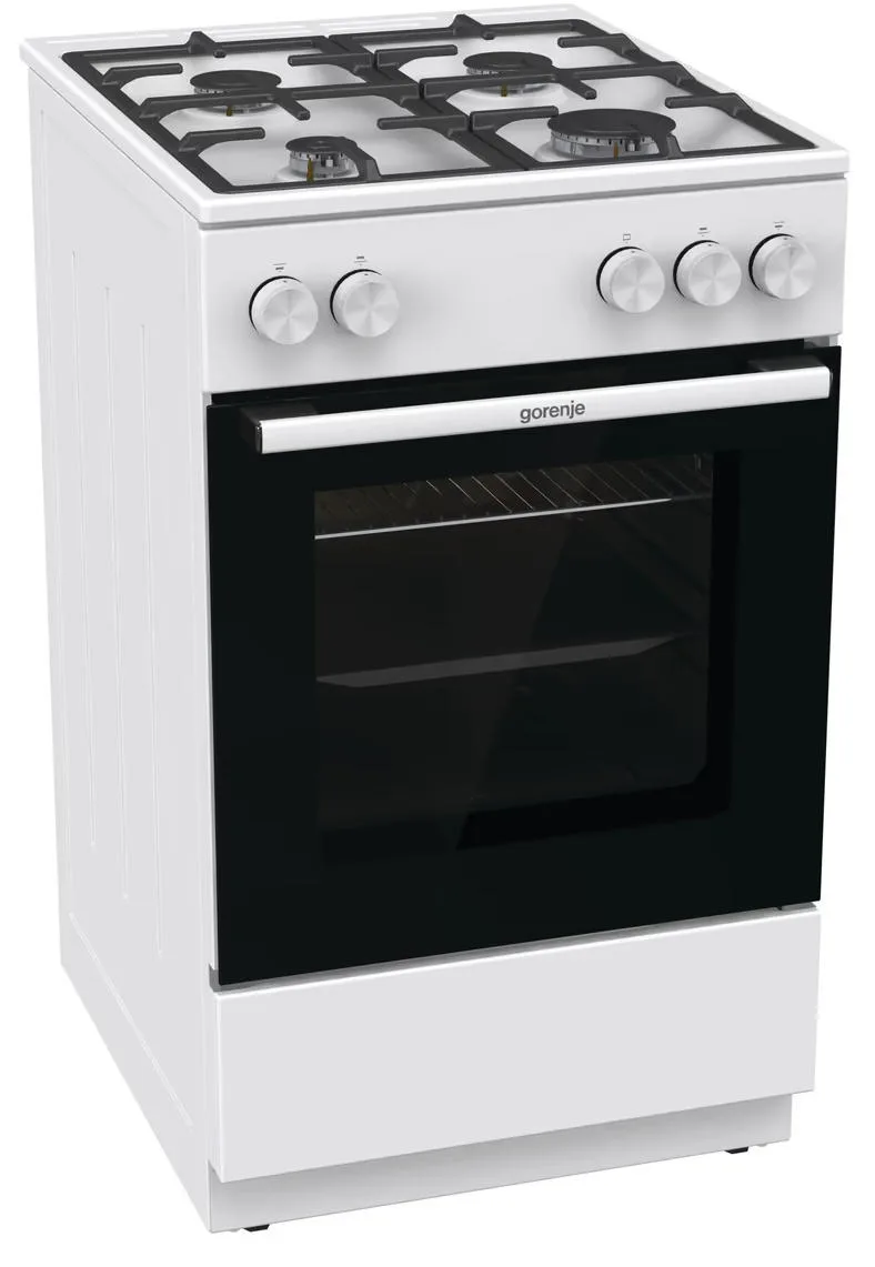 Газова плита Gorenje, 70 л, 50x60 см, чавунний вогнетривкий, біла
