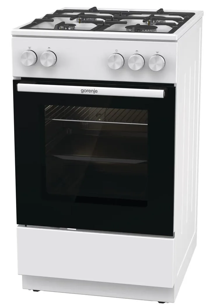 Газова плита Gorenje, 70 л, 50x60 см, чавунний вогнетривкий, біла