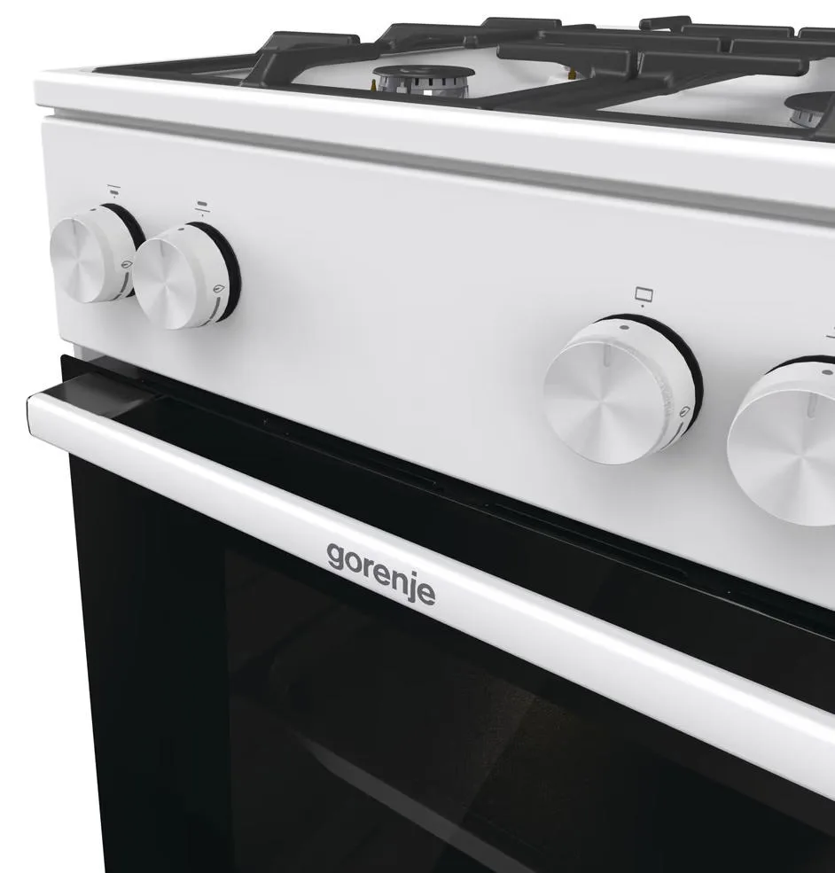 Газова плита Gorenje, 70 л, 50x60 см, чавунний вогнетривкий, біла