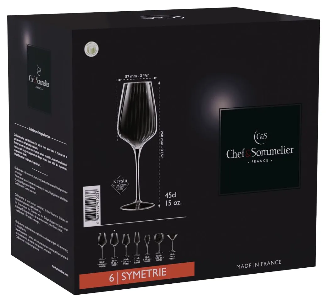 Набір келихів Chef&Sommeliers Krysta 450 мл 6 шт прозорі