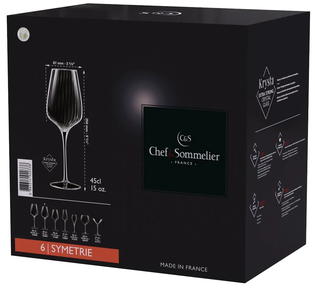 Набір келихів Chef&Sommeliers Krysta 450 мл 6 шт прозорі