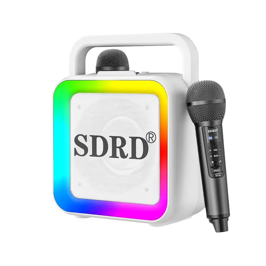 Портативна Bluetooth караоке система SD516 з двома мікрофонами 10 Вт алюміній 21x27x15 см