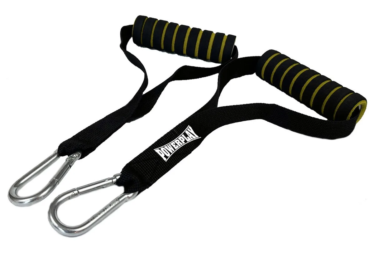 Ручки для тяги Active Point Нейлон 15 см Чорні з карабінами 2 шт