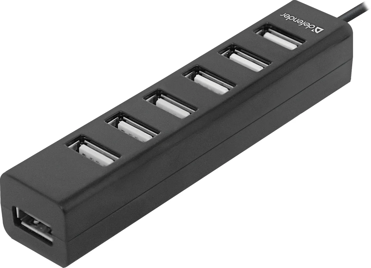 USB-хаб Defender 7 портів USB 2.0 чорний