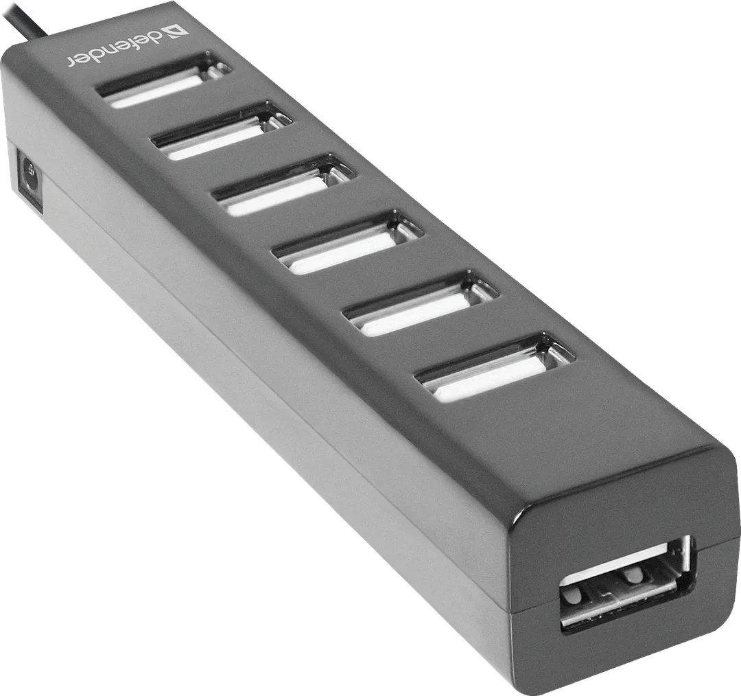 USB-хаб Defender 7 портів USB 2.0 чорний