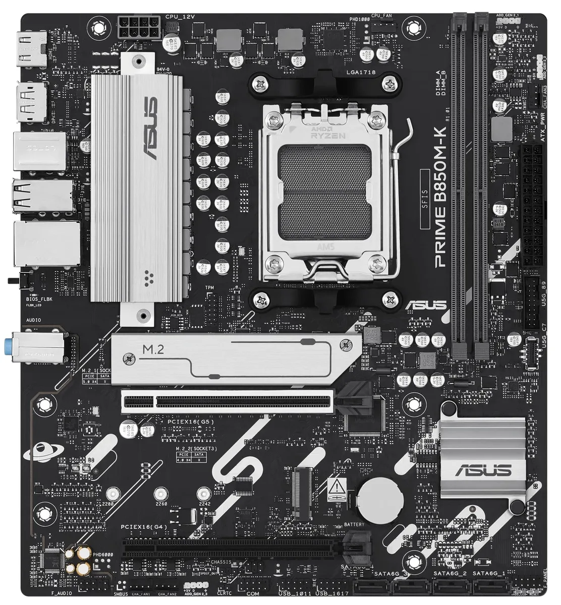 Материнська плата ASUS B850M-K AM5 micro-ATX 4xDDR5 HDMI DP 7.1