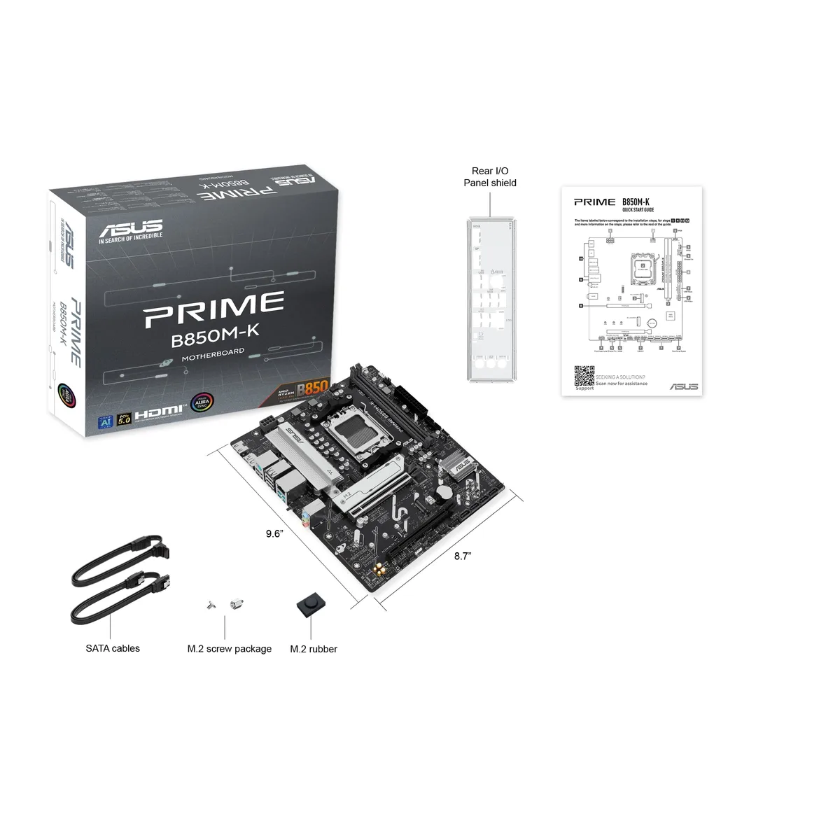 Материнська плата ASUS B850M-K AM5 micro-ATX 4xDDR5 HDMI DP 7.1