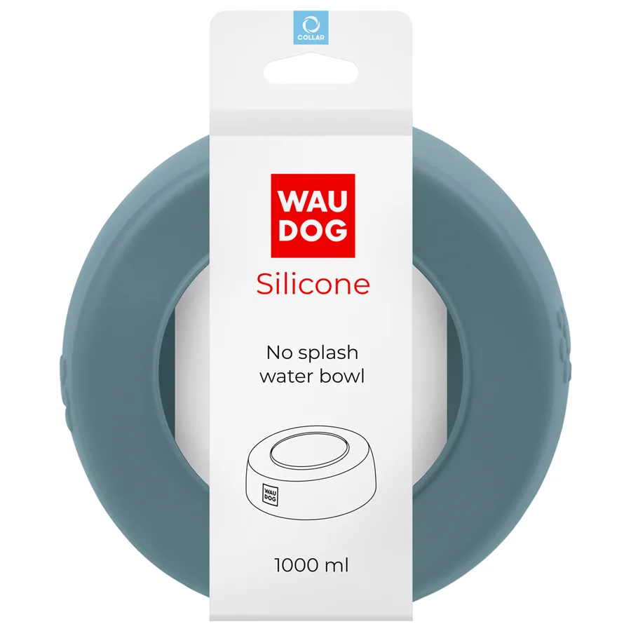 Миска WAUDOG Silicone 1 л сірий силікон 185 мм для собак