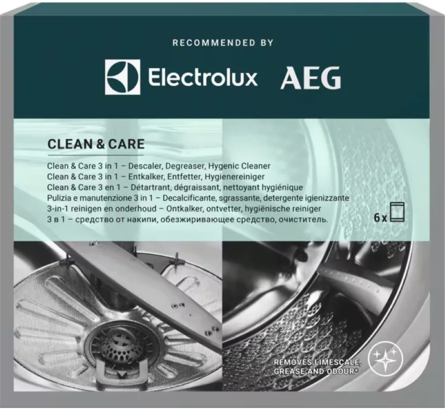 Набір для чищення Electrolux 6x50гр для пральних і посудомийних машин засіб для видалення накипу і жиру