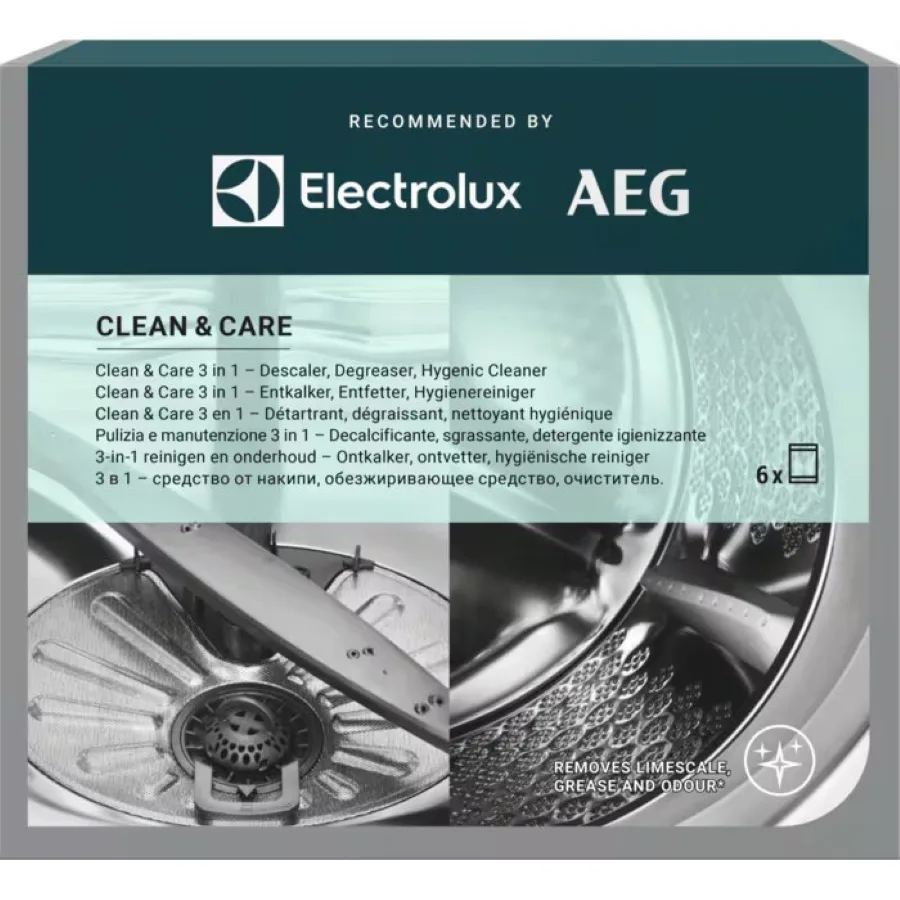 Набір для чищення Electrolux 6x50гр для пральних і посудомийних машин засіб для видалення накипу і жиру