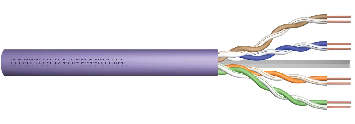 Кабель "вита пара" DIGITUS CAT 6 U-UTP, 100м, AWG 23/1, LSZH-1, фіолетовий